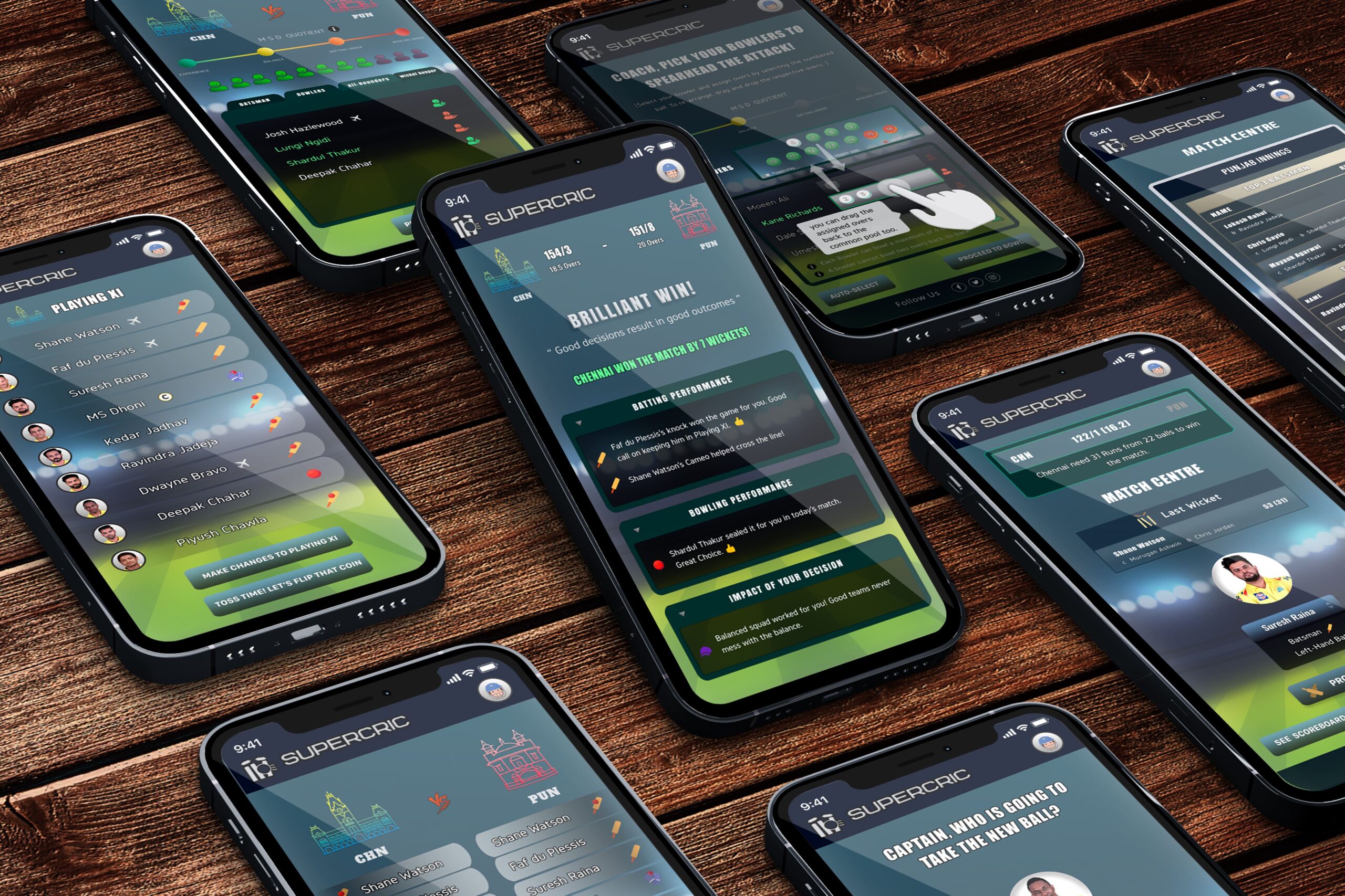 SuperCric UI mockups 1