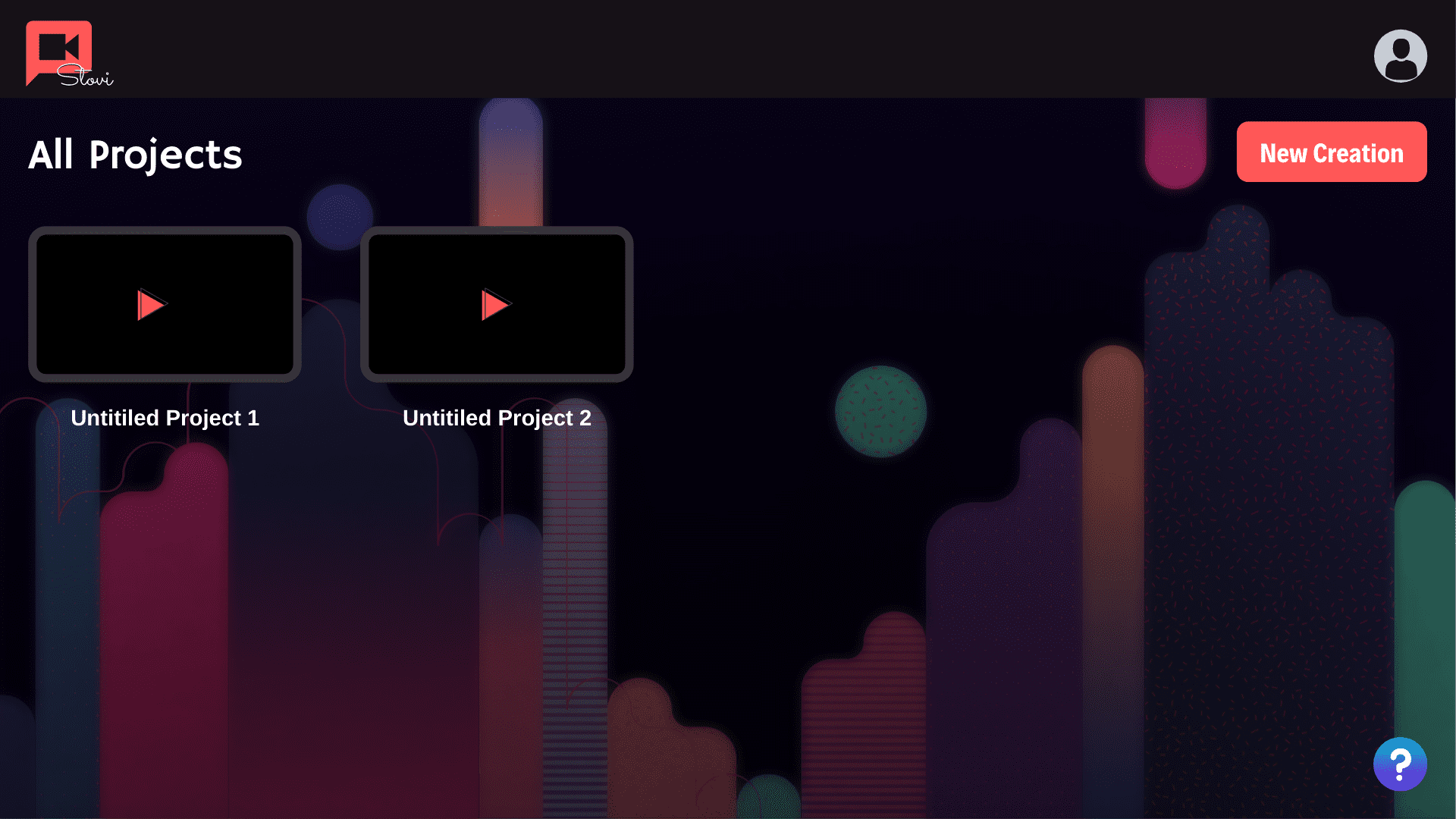 StoVi - Projects page UI