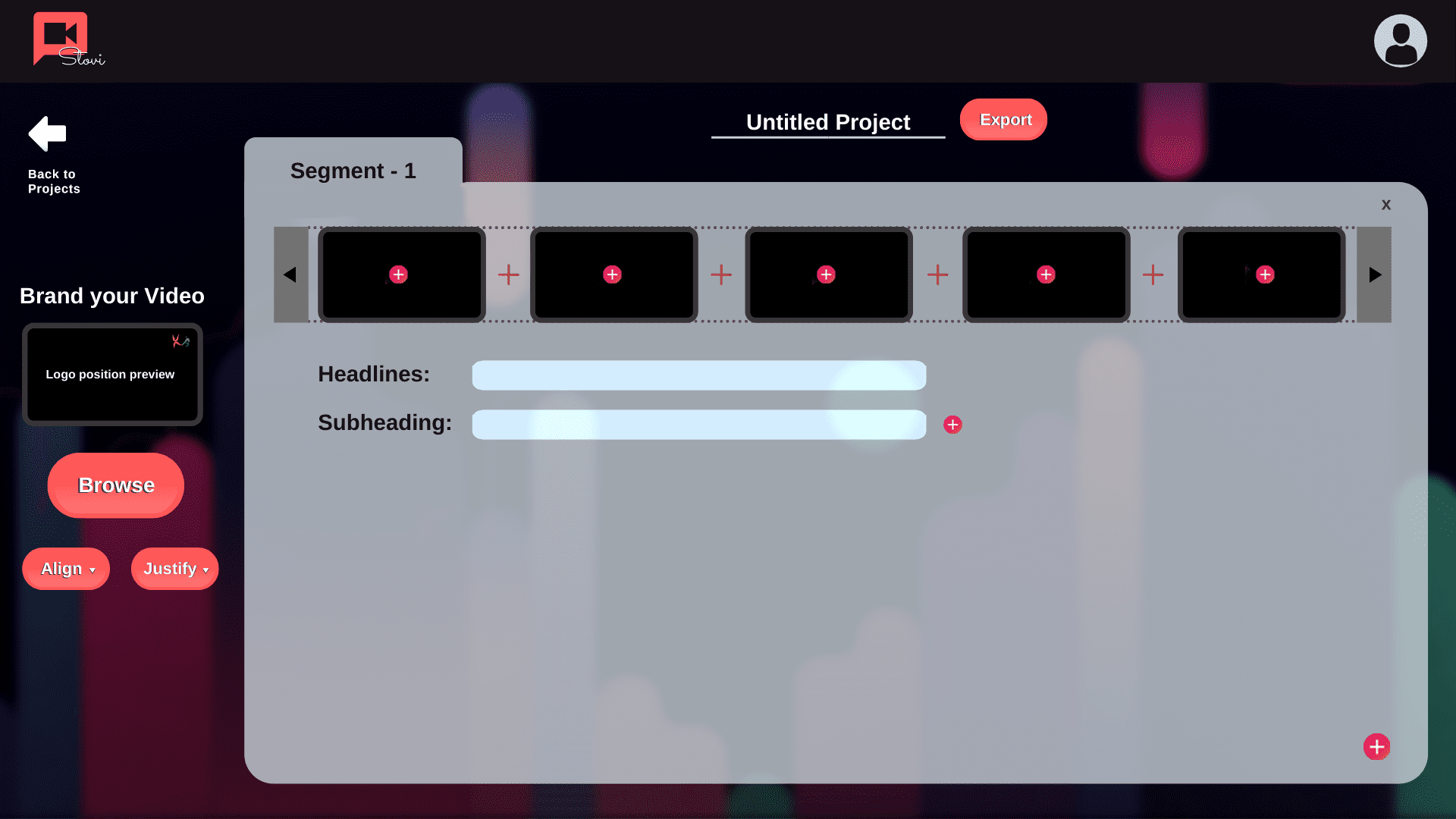 StoVi - Storyboard segment 1 page UI